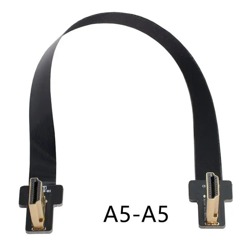 Ribbon FPV HDMI-Compatible Connector Flexible Flat Cable Raspberry Pi 4 Micro HDMI To HDMI Mini HDMI Female 90 Degree FFC 20pin