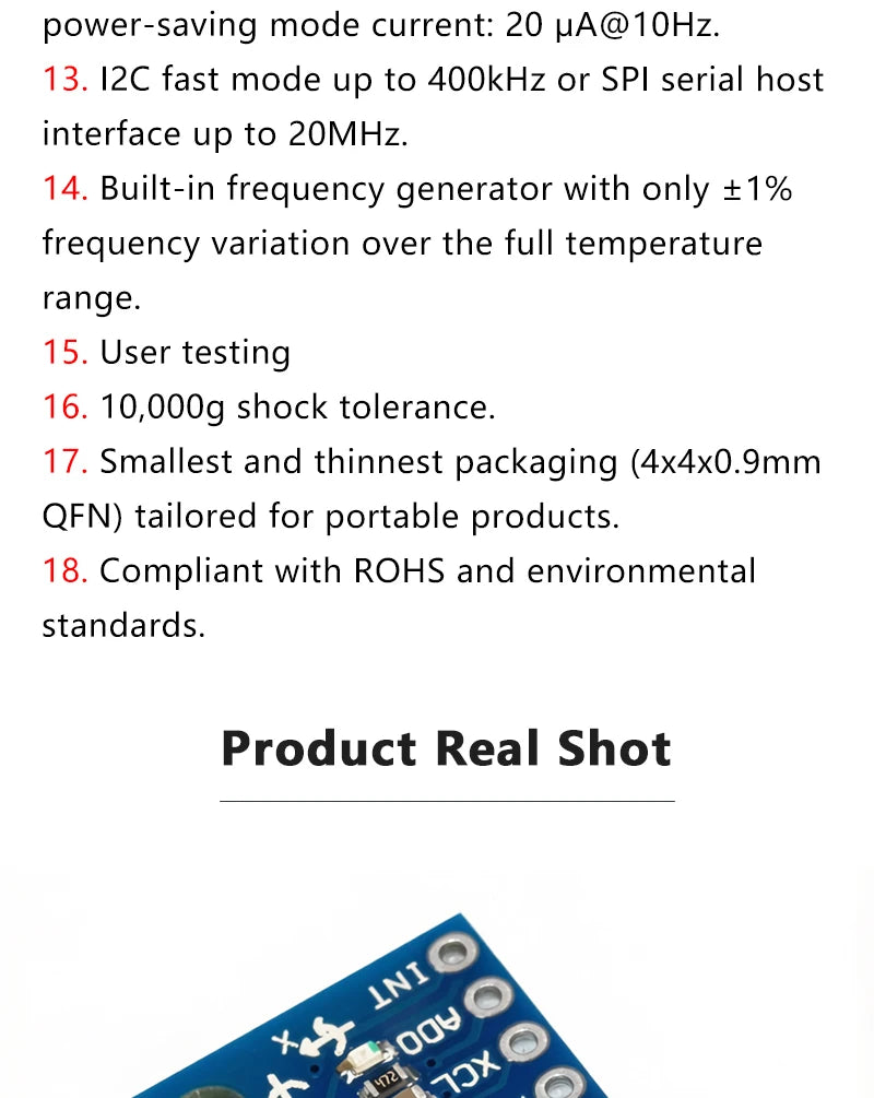 GY‑521 MPU‑6050 Three‑Axis Accelerometer Gyroscope Sensor Module 6DOF 3‑Axis Acceleration Gyro Sensor for Arduino