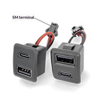 1/2/5Pcs Double Layer USB Female Base Type-C Socket With Cable Connector Female USB Lamp Charging Power Socket For Electronics