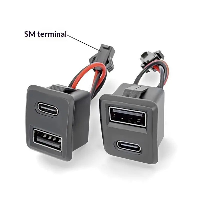 1/2/5Pcs Double Layer USB Female Base Type-C Socket With Cable Connector Female USB Lamp Charging Power Socket For Electronics