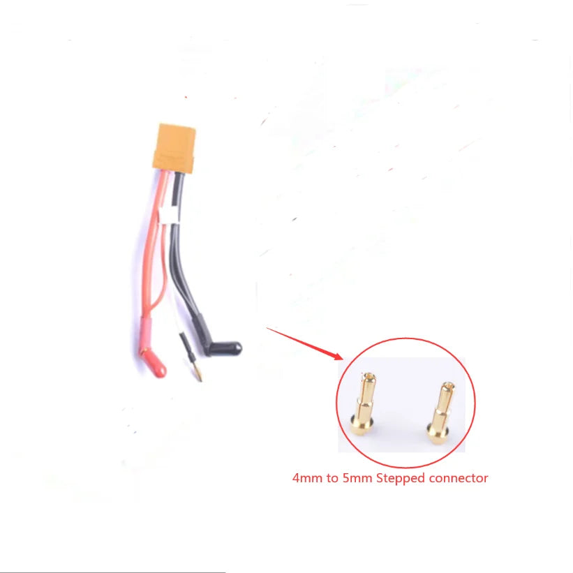 Hardcase Lipo Harness 2S JST XH Balance XT60 Tamiya Deans EC3 EC5HXT TrX Plug to 90 Degree 4.0/5.0mm Bullet Connector with Cover