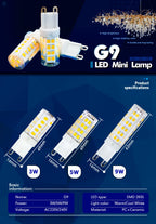 1-10pcs G9 LED Lamp Bulb AC 220V 3W 5W 9W 2835 SMD Ceramic Led Light for Chandelier Spotlight Replace Halogen Lamp