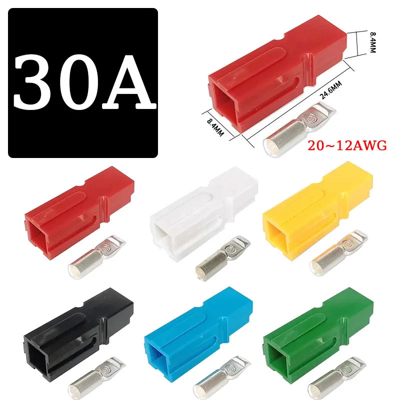 10/20/100Pcs 30A 600V For  Single Pole Plug Marine Power Connector Terminal Electric Power Vehicles Photovoltaic Systems