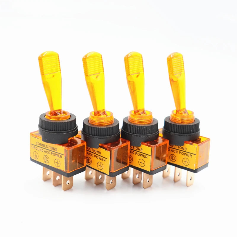 4Pcs Car Toggle Switch 12V Illuminated Car Rocker Switch 20A Rocker Switch Red Blue Green Yellow