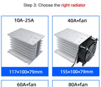 LCTC Three Phase Solid State Relay Forward and Reverse Control Relay DC Motor Stater 10A 25A 40A 60A 80A 10-30VDC 40-480VAC DA