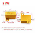 10PCS RX24 Aluminum Case Power Resistor 5W 10W 25W 50W 100W 0.1R-10KΩ High Power Wirewound Resistor Heat Sink