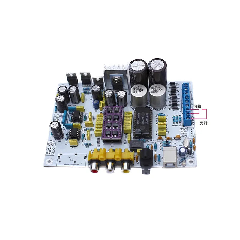TDA1541 DAC decoding board with TDA1387 IC and QN7220P  coaxial fiber USB port