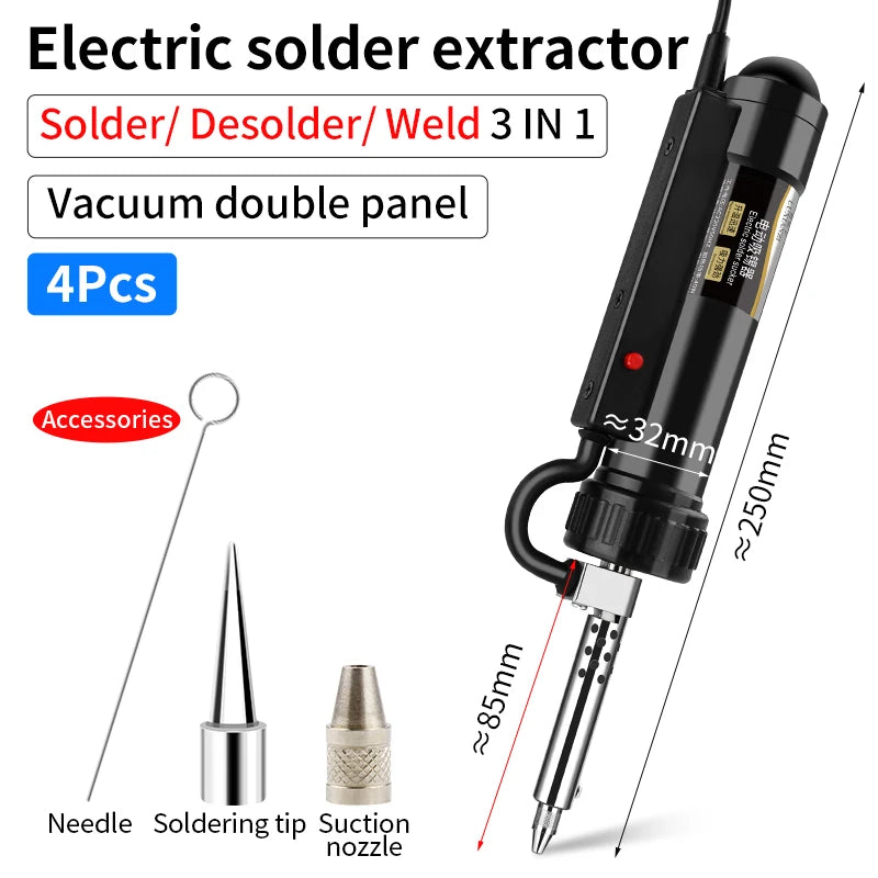 LUXIANZI 40W Desoldering Machine 2IN1 Electric Soldering Iron Suction Tin Sucker Vacuum Gun Hand Welding Tool Desoldering Pump
