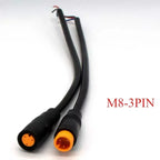 M8 2 3 4 5 6 Pin DC Electric Bicycle Butt Joint Plug Waterproof Female Male Connector Wiring Scooter Brake Cable Signal 20CM