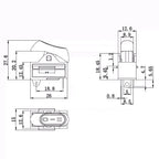 2PCS KCD15 RK2-33 3-Pin 3-Position Rocker Switch, ON-OFF-ON Power Button Replacement for Hair Dryer & Blower