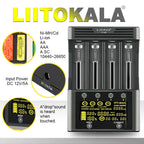 LiitoKala Lii-600 4 Bay LCD Smart Charger 3A Fast Charging 18650 21700 26650 26700 Li-ion NiMH AA AAA C Capacity Tester