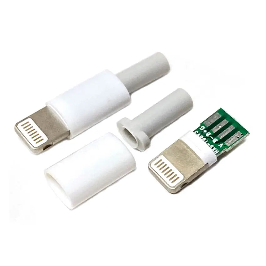 1Set Lightning Dock USB Male Plug With Chip Board Connector Fast Charging Port W/ Shell Soldering Line DIY Data Cable For Iphone