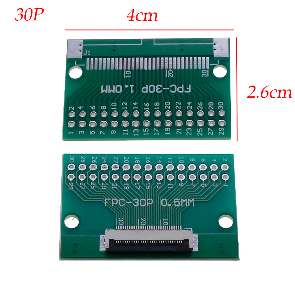 FPC FFC Flexible Cable Adapter Board 0.5mm Pitch Connector SMT to 2.54mm 16P/18P/20P/22P/24P/26P/30P/36P/40P/45P/50P/56P/60P/80P