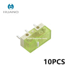 10Pcs New HUANO Mouse Switch Button Yellow Green Purple Transparent White Dot- 90M 100M 120 Million Click Lifespan