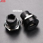 JCD 1pcs Metal D Type Module RJ45 CAT6&USB 2.0/3.0&Type C&HDMI-Jack Socket Through Network Panel Mounting Electronic Connector