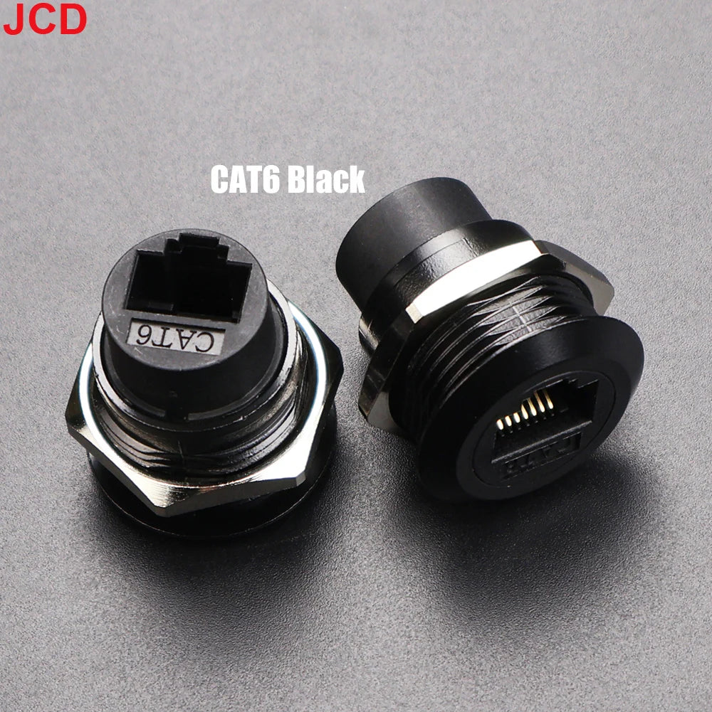 JCD 1pcs Metal D Type Module RJ45 CAT6&USB 2.0/3.0&Type C&HDMI-Jack Socket Through Network Panel Mounting Electronic Connector