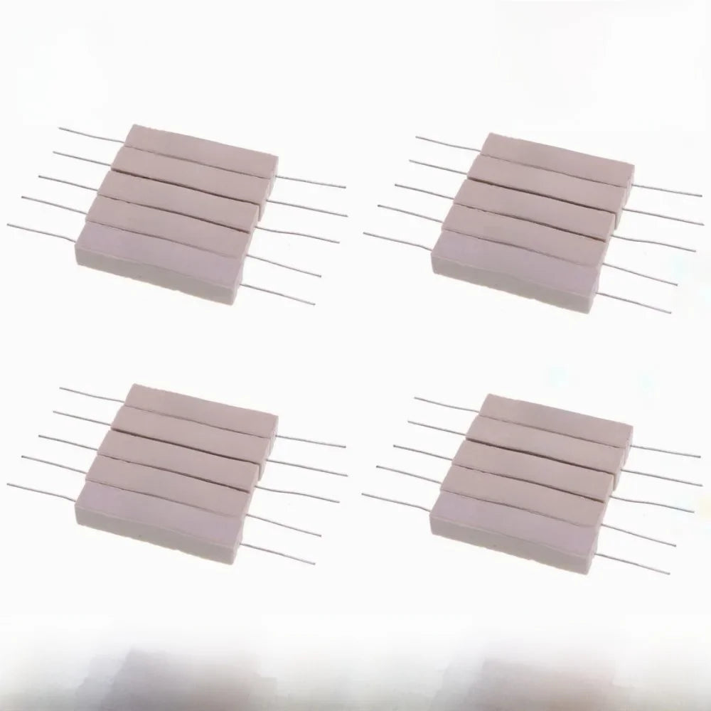 10Pcs,10W Ceramic Cement Resistor 5% In A Pack 0.1R 0.22 0.33 0.5 Ohm 6.8K 0.25R 0.5R 3R 12R 100R 1K 10K Non-inductive Resistors