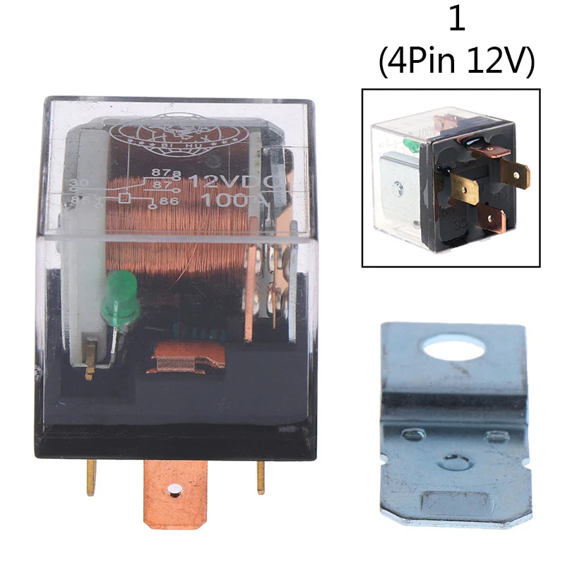 1pc 5Pin 4Pin Waterproof Automotive Relay 12V 100A SPDT Car Control Device Car Relays DC 24V High Capacity Switching