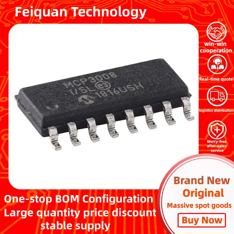 1pcs-10pcs Original genuine MCP3008-I/SL SOIC-16 10-bit 8-channel analog-to-digital converter chip