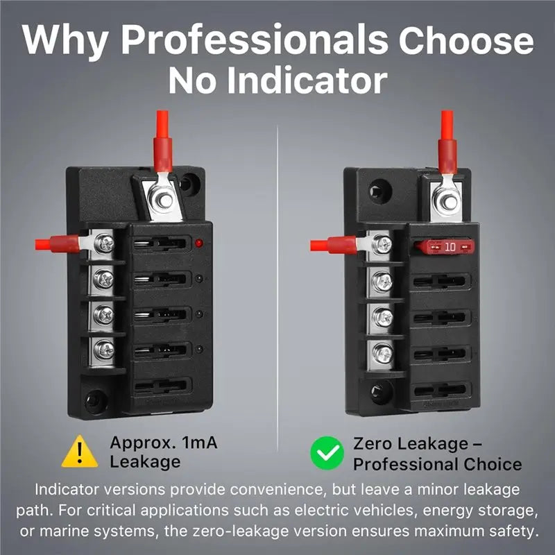 AB34-4 Circuit Blade Fuse Box, 150A Total, 12V/24V/48V DC Distribution For Automotive & EV Auxiliary