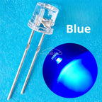 100pcs 5mm Flat Top White Red Yellow Blue Green Emitting Diode LED Wide Angle Ultra Bright Bulbs F5 5mm Light Lamp Diodes