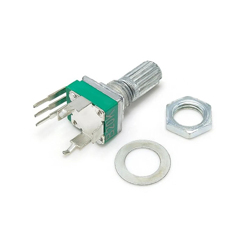 20PCS RK097 Potentiometer Vertical Single Link  B2K 5K 10K 20K 50K 100K 500K 1M Ohm 15mm Gearless 3Pin