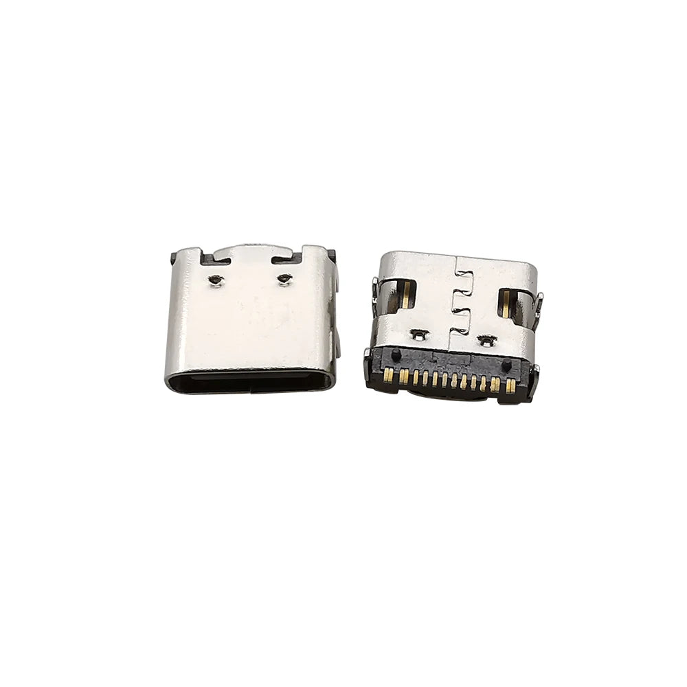 10Pcs Type C Jacks 16 Pin USB 3.1 Charging Dock Connectors 20V 5A USB-C  Female Sockets DIP PCB Mount Repair Port Type-C Adapter