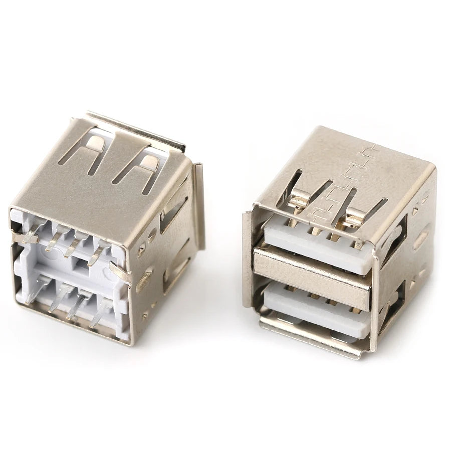 10PCS USB Interface Double-Layer USB Socket Type A Standard Port Male and Female Solder Socket DIP Straight Bent Pin PCB Socket