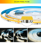FCOB SPI DIM IC LED Light Strip Addressable 360LEDs 10mm 24V 60W High Density Flexible FOB COB Led Lights RA90 3000K 4000K 6000K
