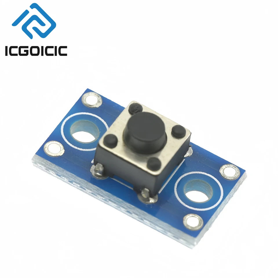 1-100PCS 6x6mm Tact Switch Module – Momentary Push Button with PCB Board for Arduino STM32 Projects