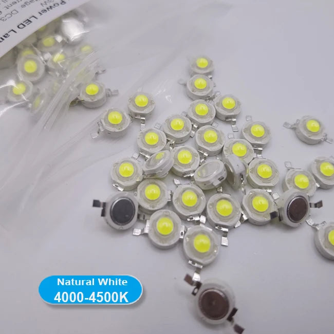 10-100pcs 1W 3W High Power LED Light-Emitting Diode LEDs Chip SMD Warm White Red Green Blue Yellow SpotLight Downlight Lamp Bulb