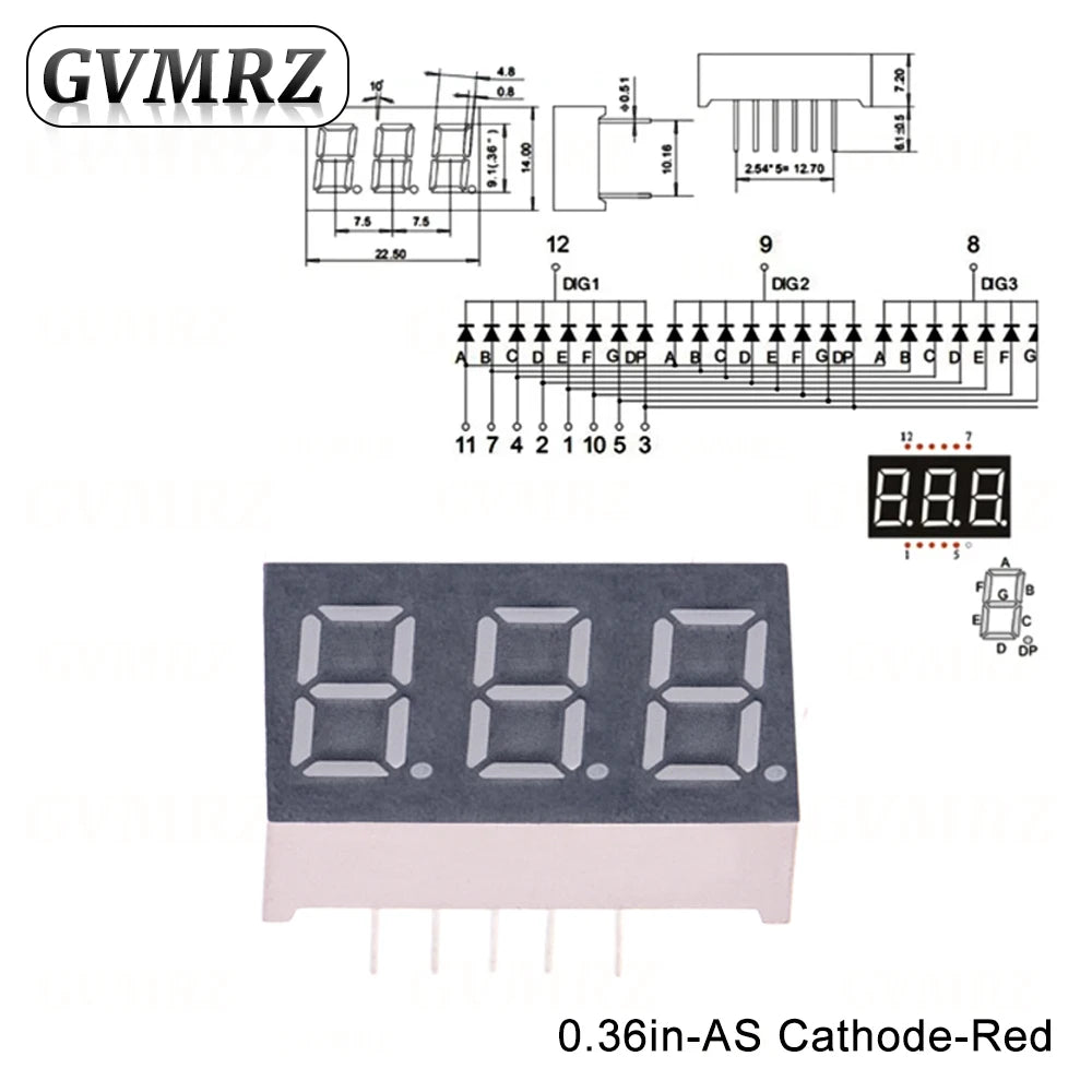 0.36inch Digital tube Common AnodeCathode Red 1 2 3 4 Bit digital Tube LED Display 7 segment