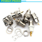 Stlxy 1PCS BNC Female Socket Solder Connector Chassis Panel Mount Coaxial Cable For Welding Machine Parts 50 ohm Q9 BNC-50KY