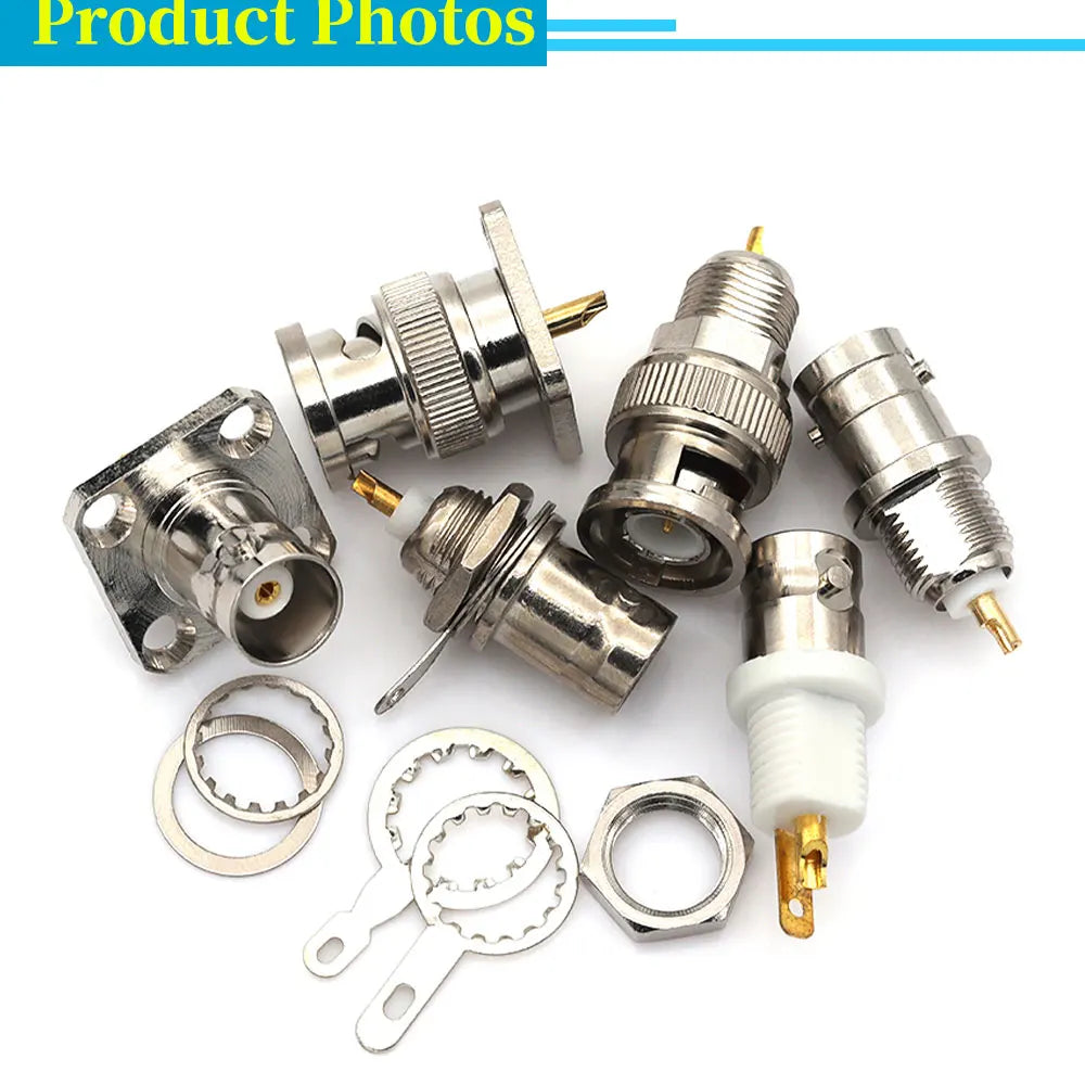Stlxy 1PCS BNC Female Socket Solder Connector Chassis Panel Mount Coaxial Cable For Welding Machine Parts 50 ohm Q9 BNC-50KY