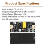 DC-DC DC Converter Isolated Power Supply Module Input 12-24V Output 12V24V Power 15W Singal/Double-ended Terminal Wire