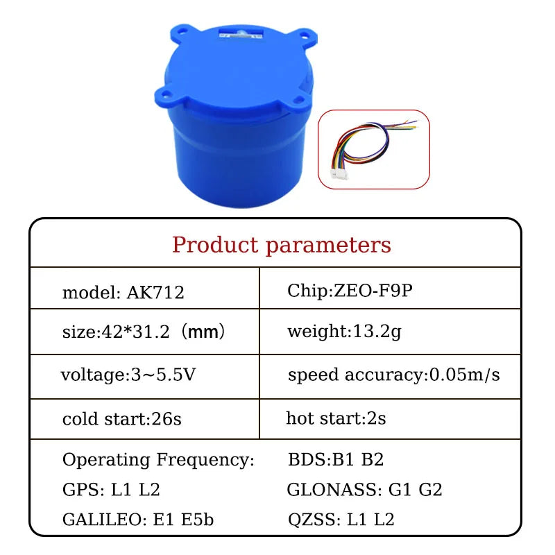 F9P/UM980/UM981/UM960/M20 GPS Antenna with Compass IST8310&RM3100 for Drone RTK Module Precision Agriculture Auto-Survey Mapping