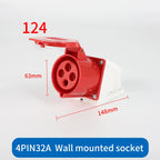 1 PCS 32A Aviation Industry Plug Socket Connector 3P/4P/5P IP44 Waterproof Surface Installation Wireless Concealed Installation