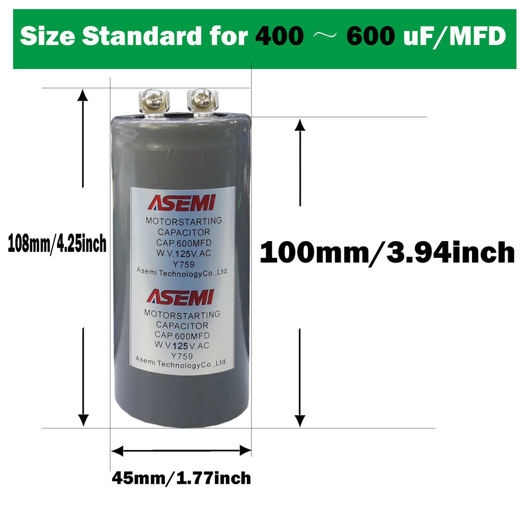 CD60 With Terminals AC Motor Starting Capacitor 125V 250V 50uF 150uF 200uF 250uF 800uF 1000uF 1200UF for Electrical Equipment