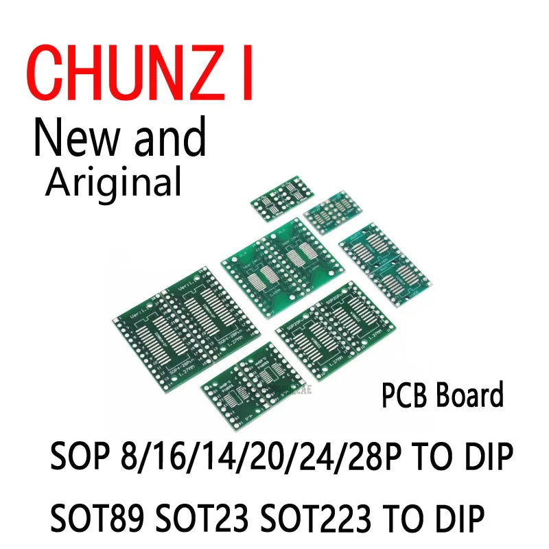 10pcs PCB Board SMD Turn To DIP Adapter Converter Plate SOP 8/16/14/20/24/28P SOT89 SOT23 SOT223 TO DIP SOP/MSOP/TSSOP