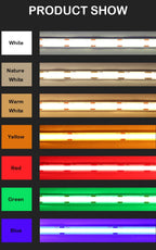 COB LED Strip Light High Density Linear Lighting 480/528Leds/m Flexible Tape Red Blue Green Warm Natural White Decor DC12 24V