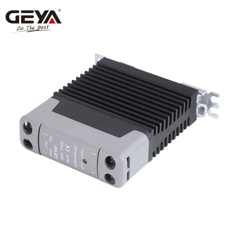 GEYA 22.5mm Slim Width GSR8 Solid State Relay with Heat Sink DC to AC Single Phase SSR 10A 25A 40A 60A