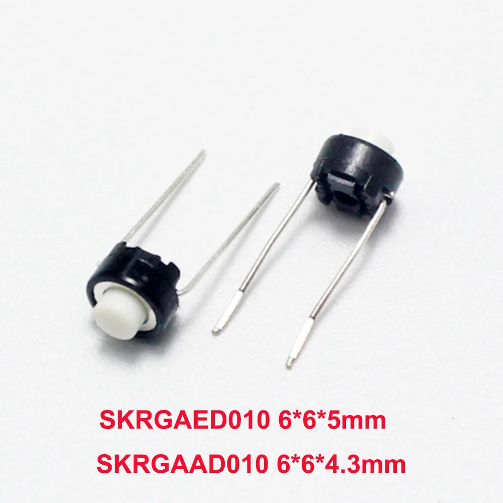 10/20/50/100PCS SKRGAED010 ALPS Tact Switch White Black Touch Switch 6*6*5mm 6x6x4.3mm DIP Tactile Push Button Micro Switch
