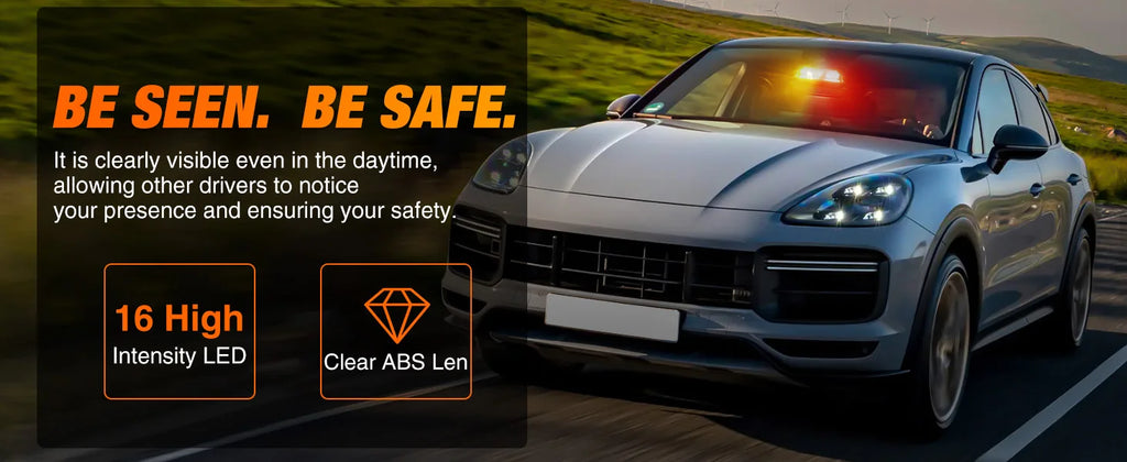 Nilight Bright LED Strobe Lights , Car Windshield Warning Flash Light with Suction Cups, Hazard Safety Lamp for Truck