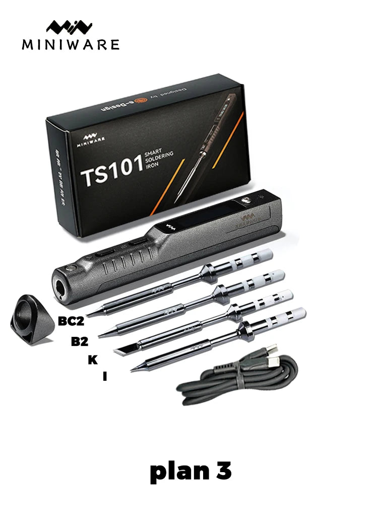 Original TS101 Soldering Iron 65W Mini Portable Adjustable Temperature LCD New Upgrade TS100 with Soldering Iron Tip Set
