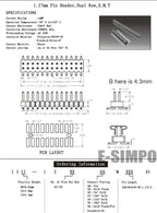 100pcs 1.27mm SMT wt Guide Post Dual SMD Pin Header Gold-plated 2*4/5/6/7/8/9/10/20/25Pin PH4.3 PCB Male Female Socket