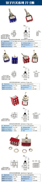 5Pcs Toggle Switch Mini Switches 2 Position 3 Position Latching Switch MTS-102/103/202/203 ON-ON SPDT ON-OFF -ON SPDT DPDT