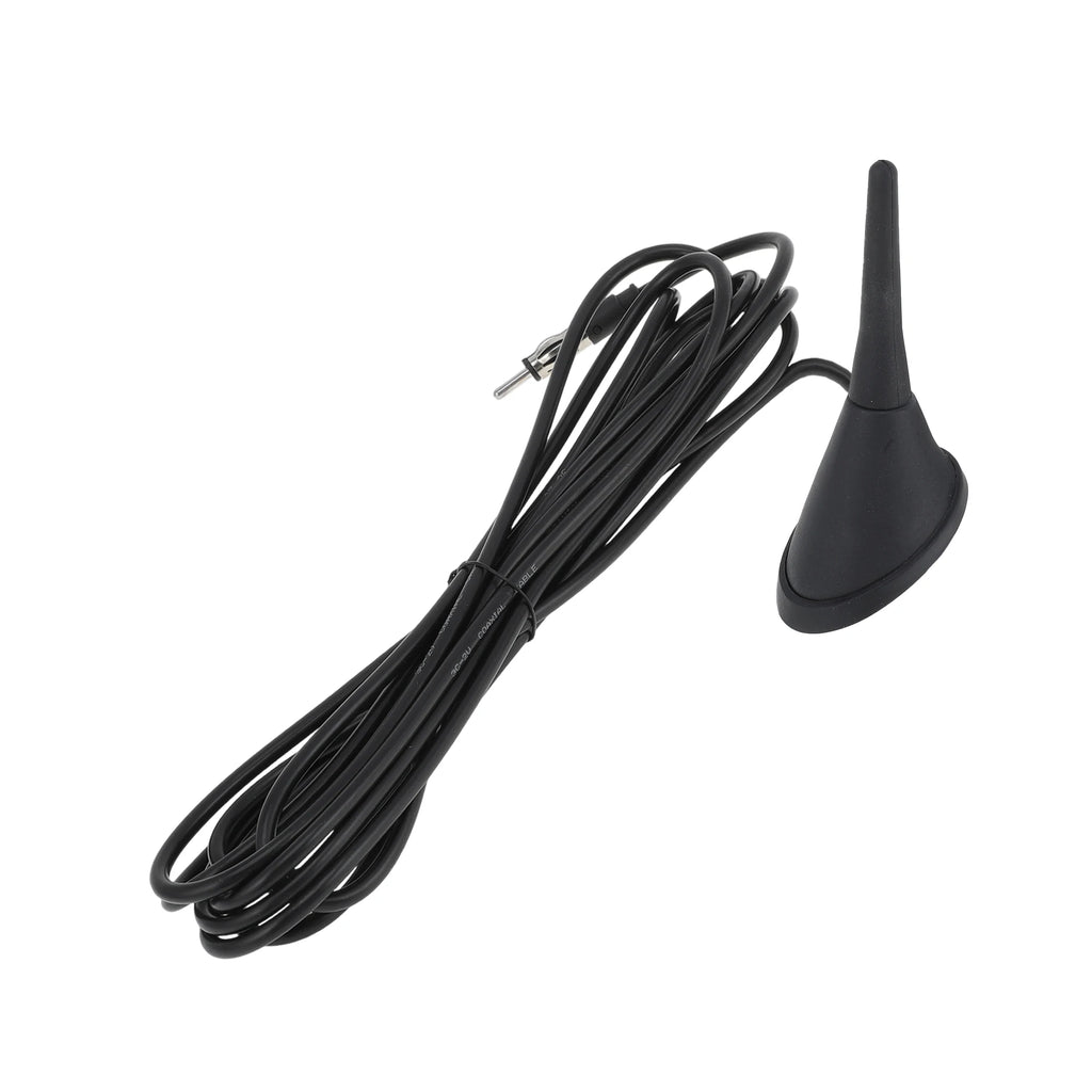 UXCELL AM/FM Radio Signal Antenna Mount 6.5cm Car Radio Aerial with 15-300cm Cable Black Rubber ABS Metal Automotive Electronics