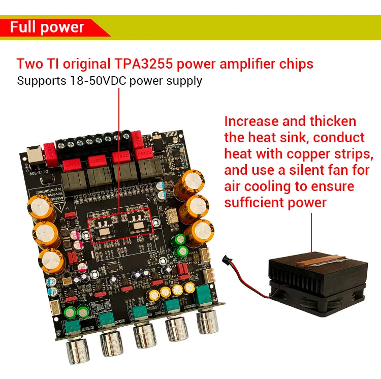 ZK-APTX3 Bt Amplifier Board 2.1 Channel 300W+300W+600W Amplifier Chip Tpa3255 Subwoofer Theater Audio Stereo Equalizer Amp