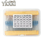 300pcs 600pcs 820pcs 1/4W 1% Metal Film Resistors Kit 10R Ohm ~1M Ohm 30Values 41Values Electronic Components Kit