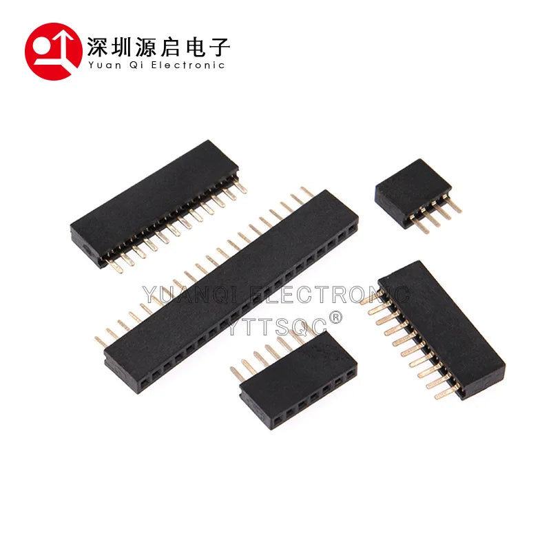 1.27mm 1.27 Pin Header Single Row Female Breakaway PCB Board Connector Pinheader 1*3/4/5/6/8/10/12-40p Plastic height 4.3mm